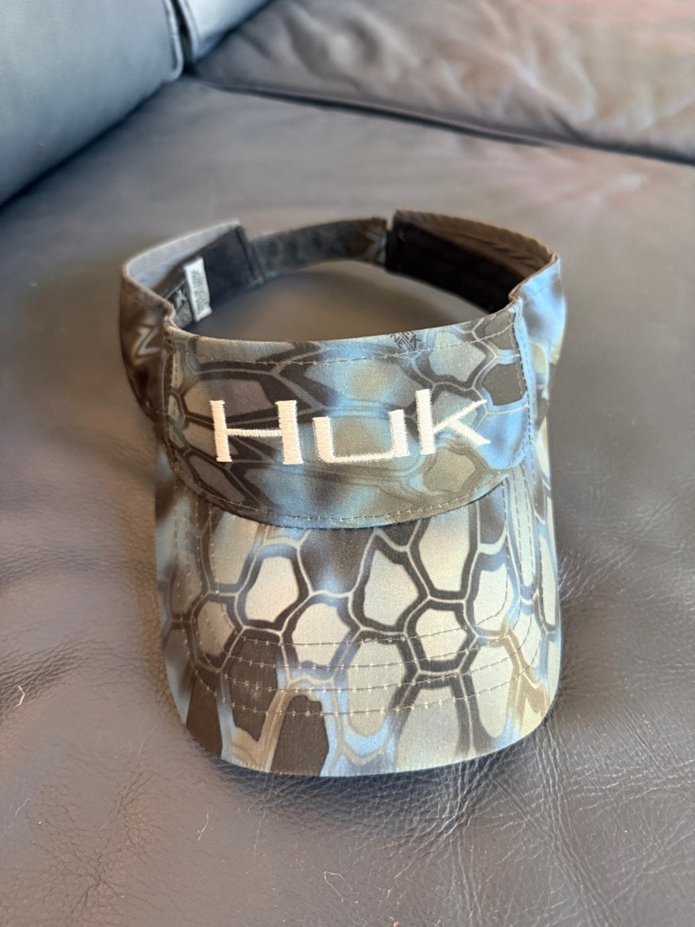 Huk Camouflage Visor in Blue and Green Hex Pattern